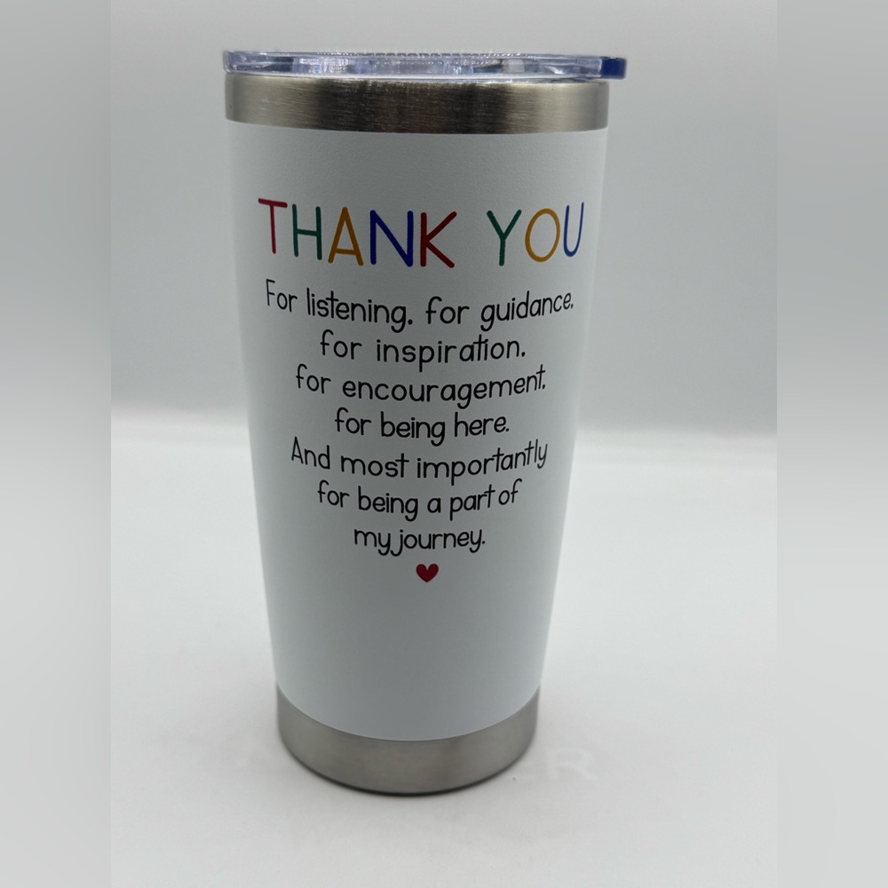 Thank You White Insulated Tumbler - Appreciation Gift